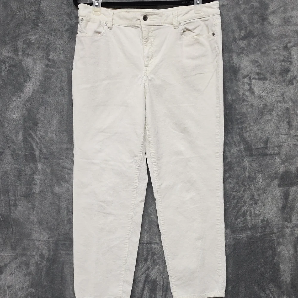 Talbots Straight Leg Corduroy Pants in Off-White sz 14